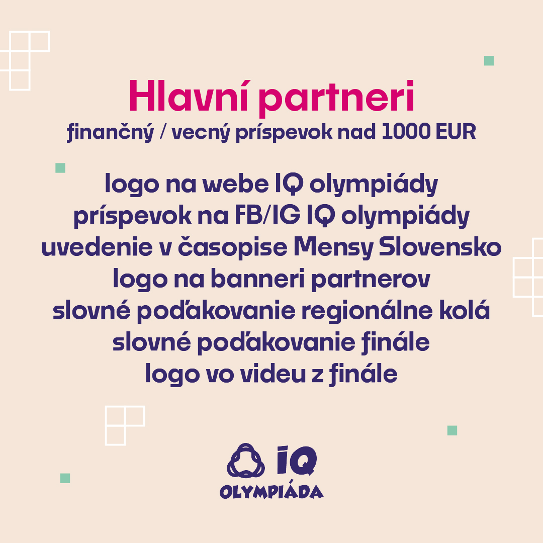 IQ olympiáda - staňte sa naším partnerom | partneri